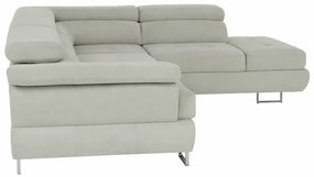 Colţar, material textil gri deschis, model dreapta, BUTON P