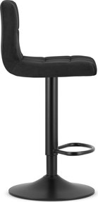OFERTA Scaun de bar negru PROT VELVET cu picior negru Calitatea II