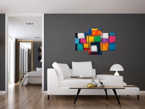 Tablou - Pictură cu pătrate colorate (90x60 cm)