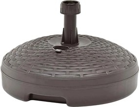 vidaXL Suport umbrelă, umplut cu apă/nisip, maro, 20 L, plastic ratan