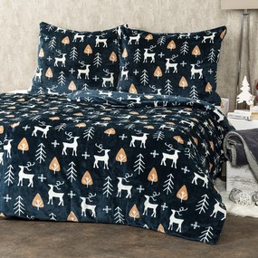 Lenjerie pat 2 pers. 4Home Nordic Deer microflanel, 160 x 200 cm, 70 x 80 cm