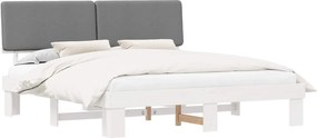 vidaXL Cadru de pat cu tăblie tapițată Gri deschis 180 x 200 cm