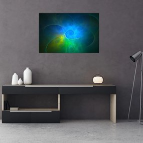 Tablou cu abstracțiune albastră (90x60 cm)