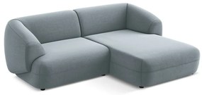 Colțar albastru deschis cu tapițerie din catifea (cu colț pe partea dreaptă) Moana – Makamii