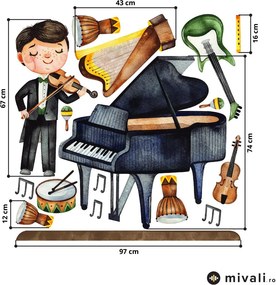 Autocolante de perete - Muzician