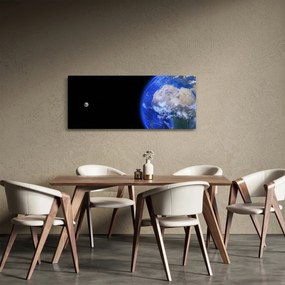 Tablou - Luna și Pământul (120x50 cm)