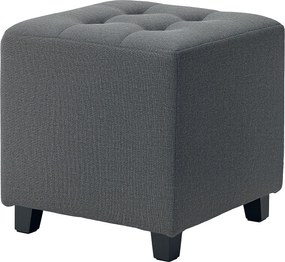 HOMCOM Suport pentru picioare living, ottoman, șezut capitonat în țesătură cu aspect de in cu buzunar lateral, 35 x 35 x 35 cm, gri | Aosom Romania