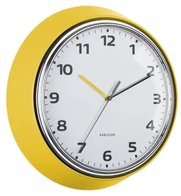 Karlsson 6006YE design ceas de perete galben, diametru 34 cm