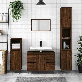 vidaXL Dulap pentru baie, stejar maro, 80x33x60 cm, lemn compozit