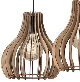 Lustră pe cablu TUCCI 3xE27/15W/230V stejar/negru