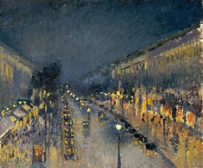 Pissarro, Camille - Artă imprimată The Boulevard Montmartre at Night, 1897, (40 x 35 cm)