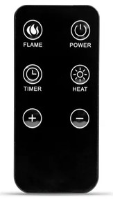 Șemineu electric LED cu încălzire, 2000 W, 230 V + telecomandă