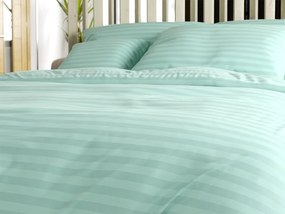 Lenjerie de pat hoteliera din microfibra JASMINE mentol - dunga 2 cm, buzunar hotelier Dimensiune lenjerie de pat: 70 x 90 cm | 140 x 200 cm