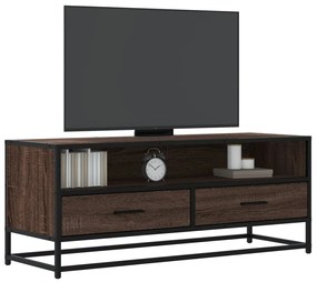 vidaXL Dulap TV, stejar maro, 100x34,5x40 cm, lemn prelucrat și metal