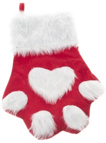 Ciorap textil de Crăciun Lăbuță 40 cm,roșu