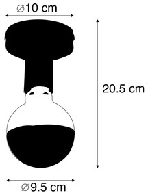 Plafoniera de design neagră cu reflector G95 negru - Facile