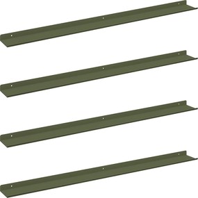 vidaXL Raft suspendat 4 pcs Verde măsliniu 100 x 9 x 2,5 cm Oțel