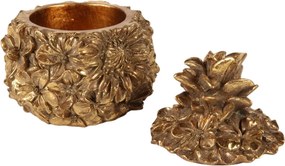 Cutie decorativă din polirășină, auriu, model floral, 12,5 x 10,5 cm, „Bouquet”