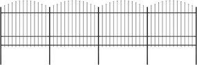 vidaXL Gard de grădină cu vârf tip suliță din oțel 714,5x175 cm, negru