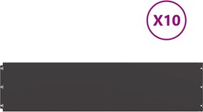 vidaXL Borduri de gazon 10 buc Negru 25x103 cm Oțel laminat la rece