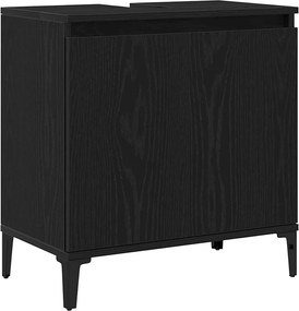 vidaXL Dulap pentru Chiuveta de Baie Stejar Negru 58 x 33 x 60 cm
