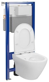 Set vas wc suspendat Larga Oval CleanOn cu capac soft close si rezervor incastrat C20 Aqua 50