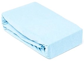 Cearceaf de pat cu elastic, 160x200cm, jersey, bleu