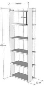 Bibliotecă Sakran White and Walnut