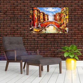 Tablou - Pictură în ulei a orașului III. (90x60 cm)