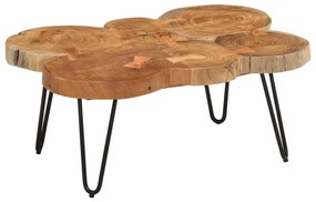 vidaXL Măsuță de cafea, 36 cm, 6 trunchiuri, lemn masiv de acacia