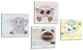Set tablouri animăluțe în design pentru copii