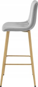 Scaun de bar POZZA VELVET, gri deschis