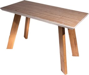 Masa de bucatarie din lemn Dublin - lemn masiv Stejar , Alb Antique , 120x70x77