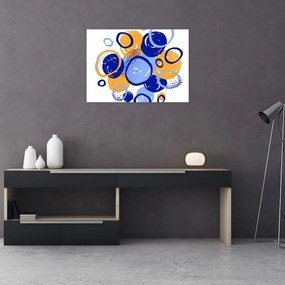 Tablou pe sticlă - Motiv luminos cu cercuri (70x50 cm)