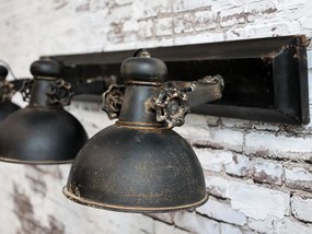 Aplica din metal cu 3 spoturi, finisaj negru antichizat, L85 cm, Factory