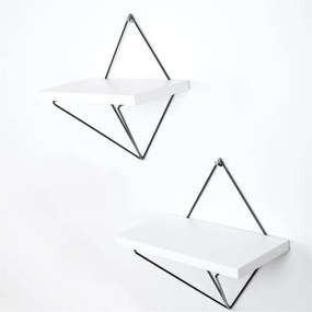 SET 2x raft de perete 14x30 cm alb