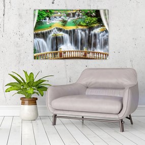 Tablou - Privire la cascade magice (90x60 cm)