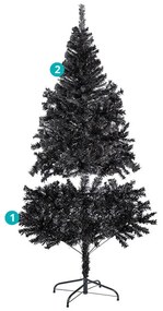 Brad artificial negru 150cm, 415 ramuri