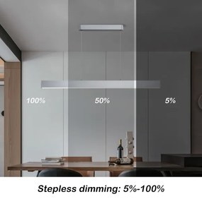 Brilagi-LED Setabilit lustră SLEEKLINE SMART LED/40W/230V Wi-Fi Tuya argintiu+DO