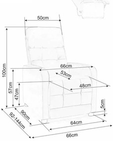 Scaun reclinabil Lennox II, crem
