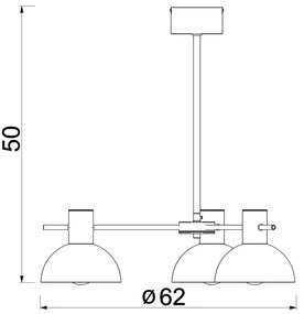Lustră pe tijă ESTATE MINI 3xE27/15W/230V albastru