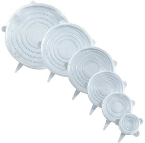 Capace din silicon pentru recipiente, flexibile, 6 bucăți