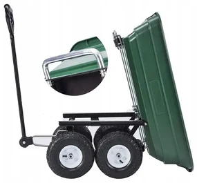 ShopJK CĂRUCIOR DE GRĂDINĂ BASCULABIL 350KG 75L - WO01