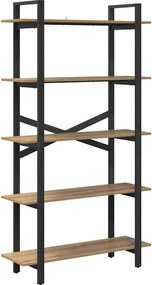 vidaXL Raft pentru cărți Stejar Artizanal 100 x 33,5 x 178 cm