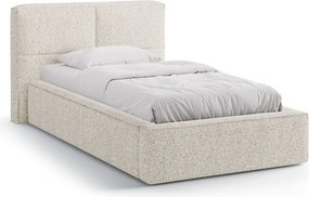 Pat bej tapițat cu spațiu de depozitare cu somieră 90x200 cm Darren – Micadoni