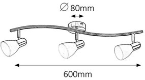 Rabalux 6303 - Lampa spot SOMA 3xE14/40W/230V