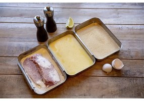 Set pentru șnițele argintiu din oțel inoxidabil – Maximex