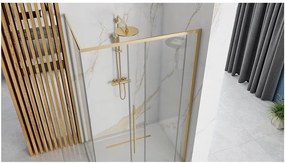 Cabina de dus SOLAR cu cadita alba 90x90 cm auriu