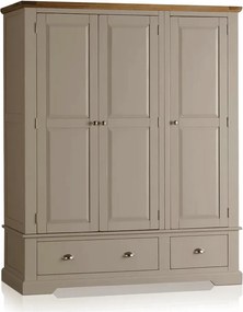 Dulap lemn masiv gri Ives 3 Uși Personalizabil, 154 × 66 × 189 cm