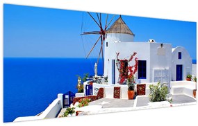 Tablou - Casă mică în Grecia (120x50 cm)
